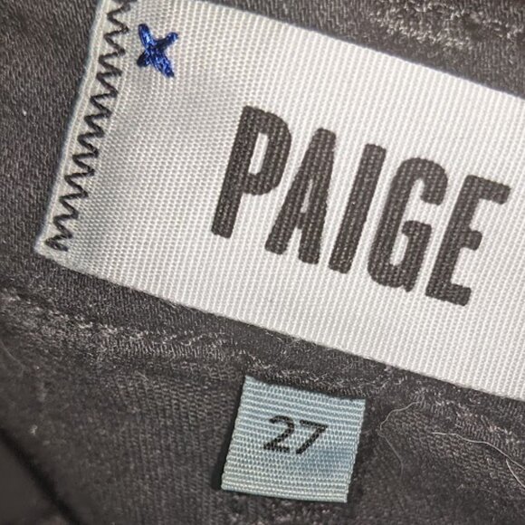 Paige - Verdugo Crop Vader Destructed Skinny Jeans | Black Domino | 27 - Picture 3 of 10